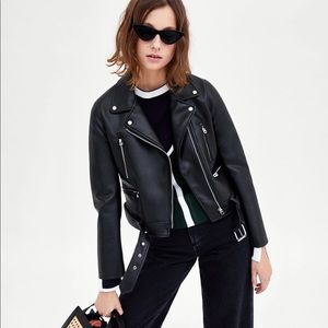 zara leather moto jacket